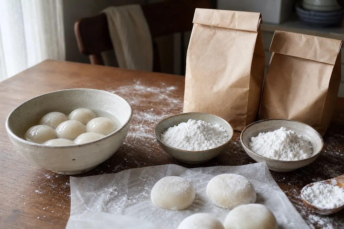 白玉粉與もち粉可替代台灣糯米粉製作湯圓麻糬