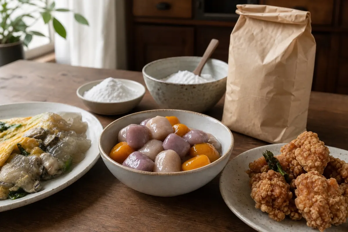 地瓜粉番薯粉可用タピオカスターチ應用於炸物蚵仔煎芋圓